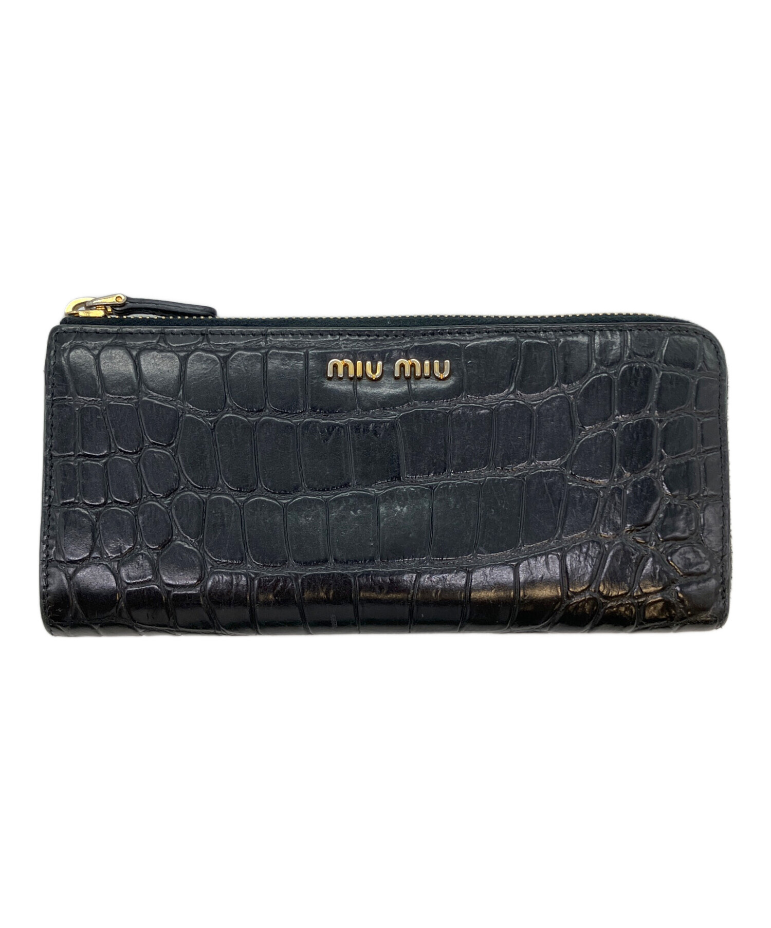 中古・古着通販】MIU MIU (ミュウミュウ) ラウンドジップ長財布