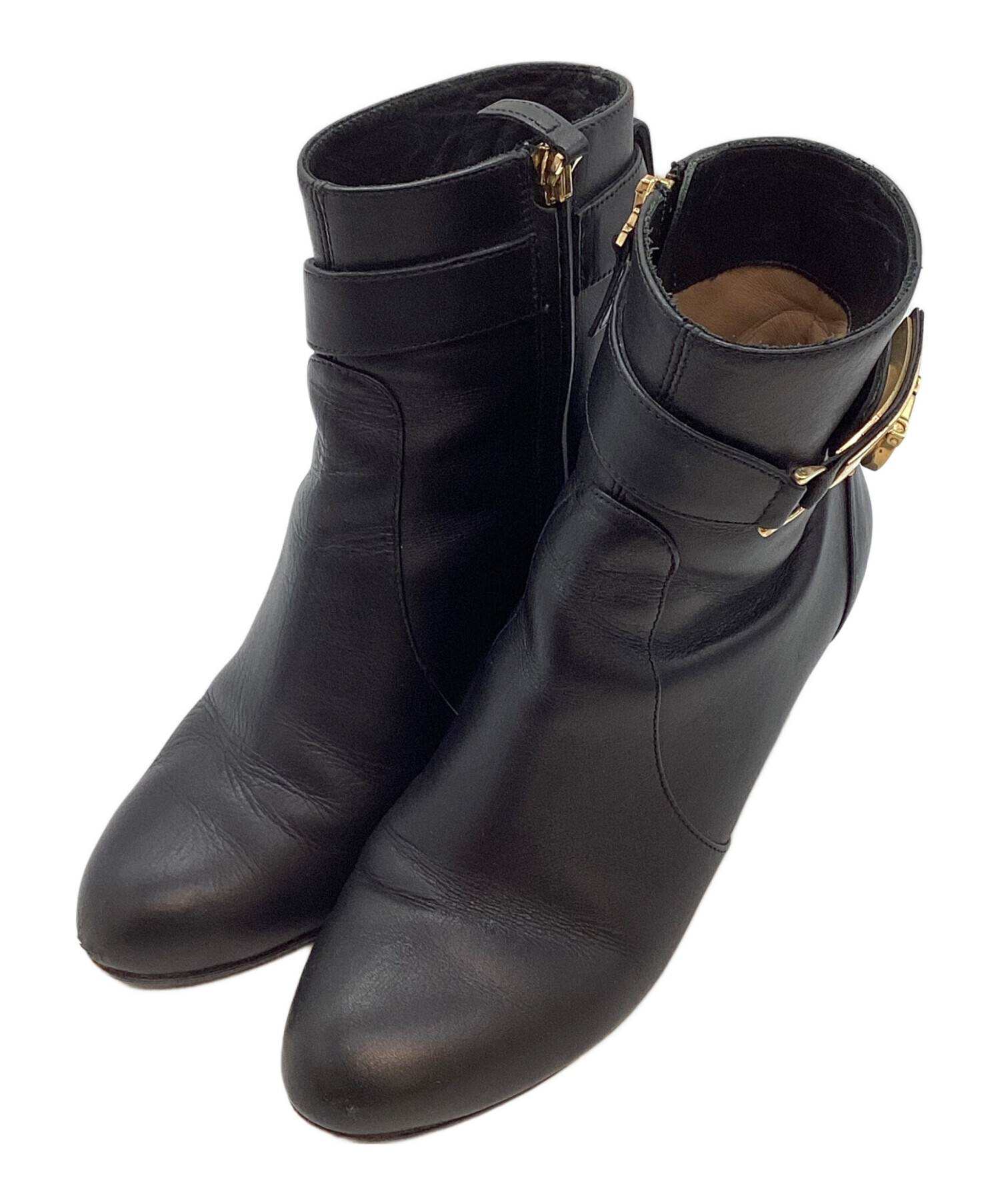 【美品】フェラガモ　ガンチーニ　サイドジップ　ショートブーツ　DBR 22.5 中古・古着通販】Salvatore Ferragamo (サルヴァトーレ フェラガモ