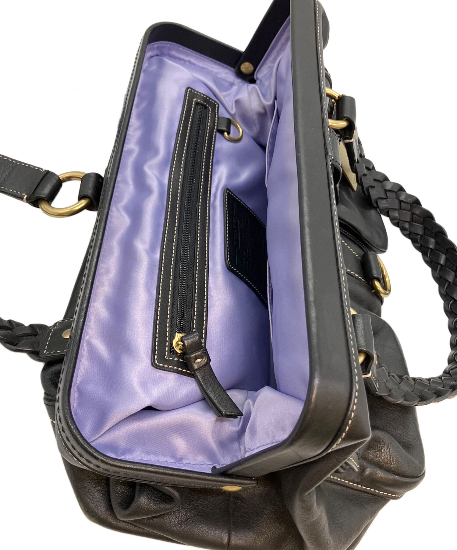 コーチ レガシー　ビッグシグネチャー　ハンドバッグ　キャンバス　レザー　レア 中古・古着通販】COACH (コーチ) レガシー ハンドバッグ ブラック