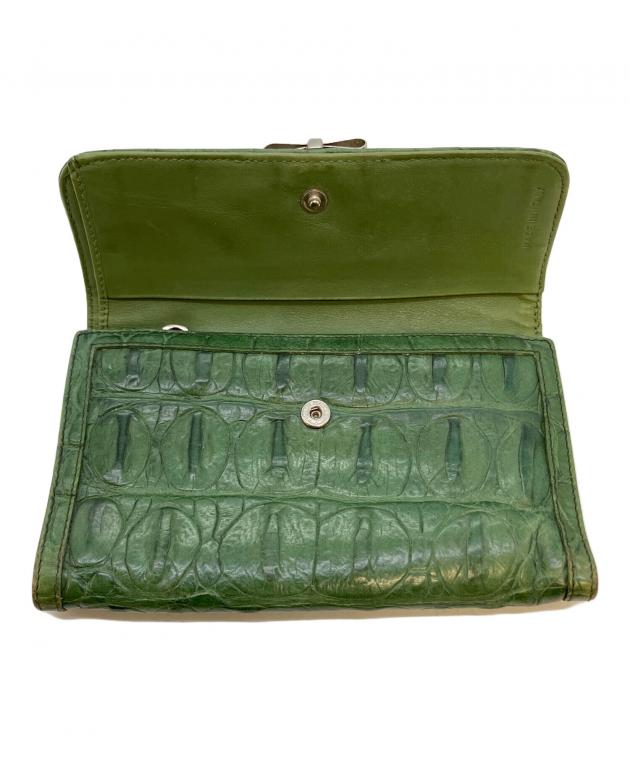 中古・古着通販】MIU MIU (ミュウミュウ) 3つ折り財布 グリーン