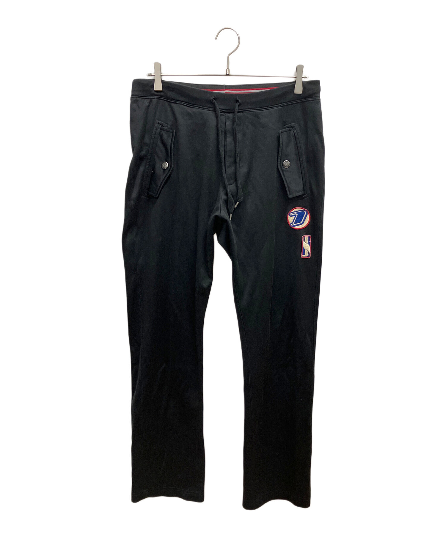 中古・古着通販】DIESEL (ディーゼル) ジャージパンツ ブラック×レッド