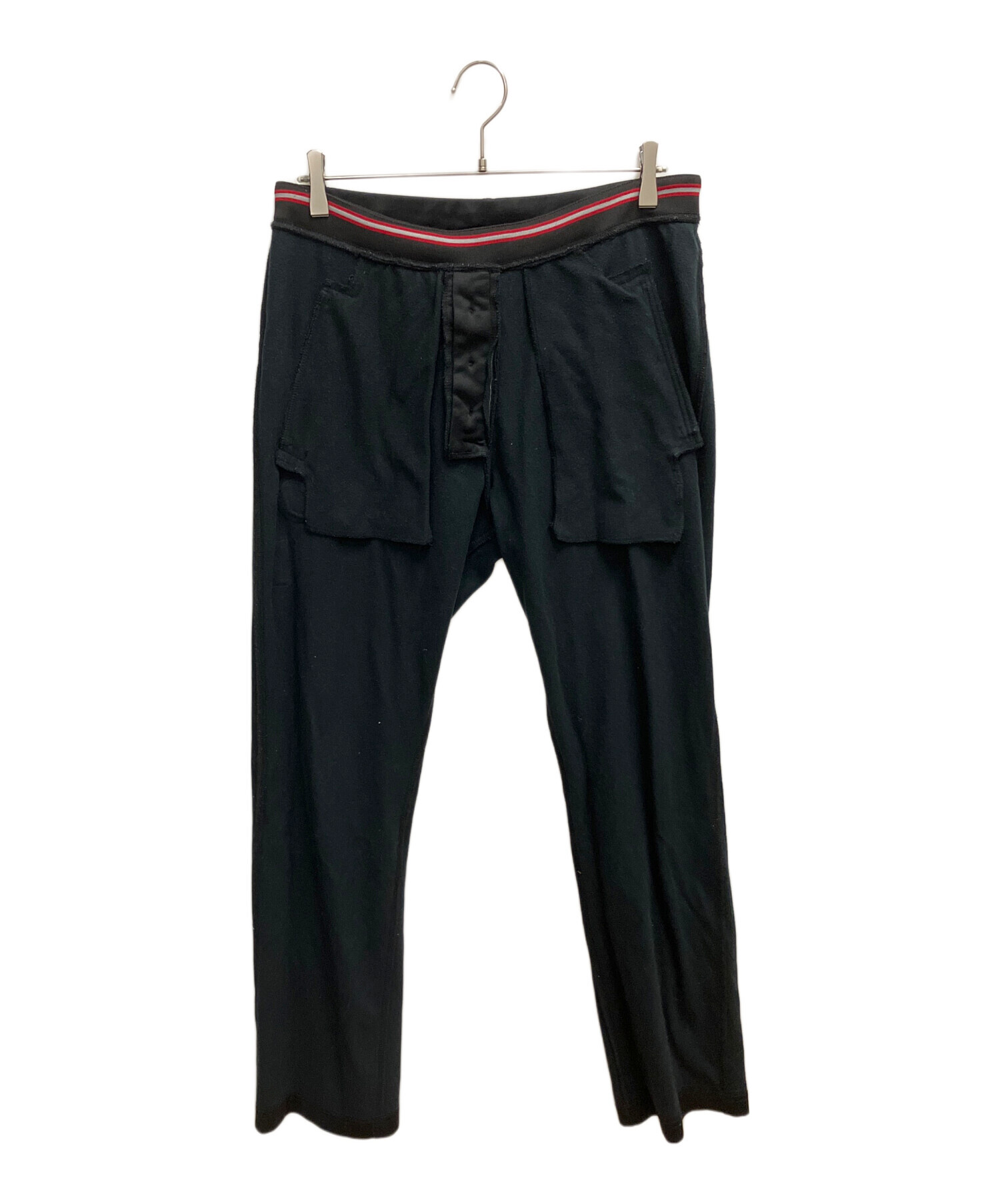 中古・古着通販】DIESEL (ディーゼル) ジャージパンツ ブラック×レッド