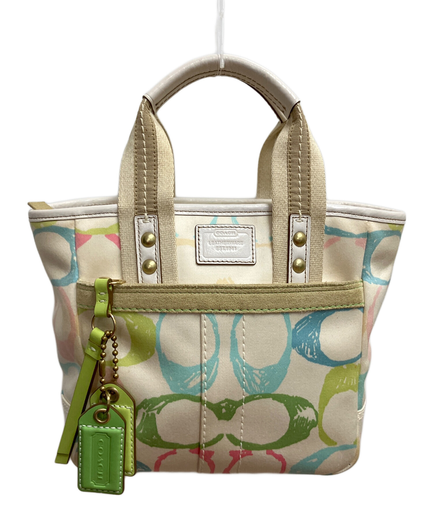 高級 COACH コーチ シグネチャー ターンロック ハンドバッグ ハンプトンズ 中古・古着通販】COACH (コーチ) ハンプトンズ ウィークエンド