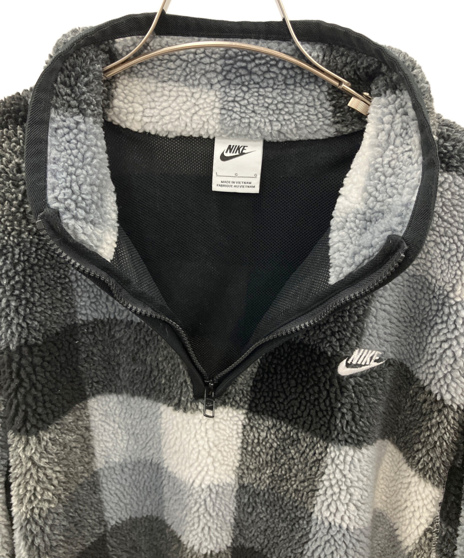 中古・古着通販】NIKE (ナイキ) ボアジャケット ブラック×グレー 