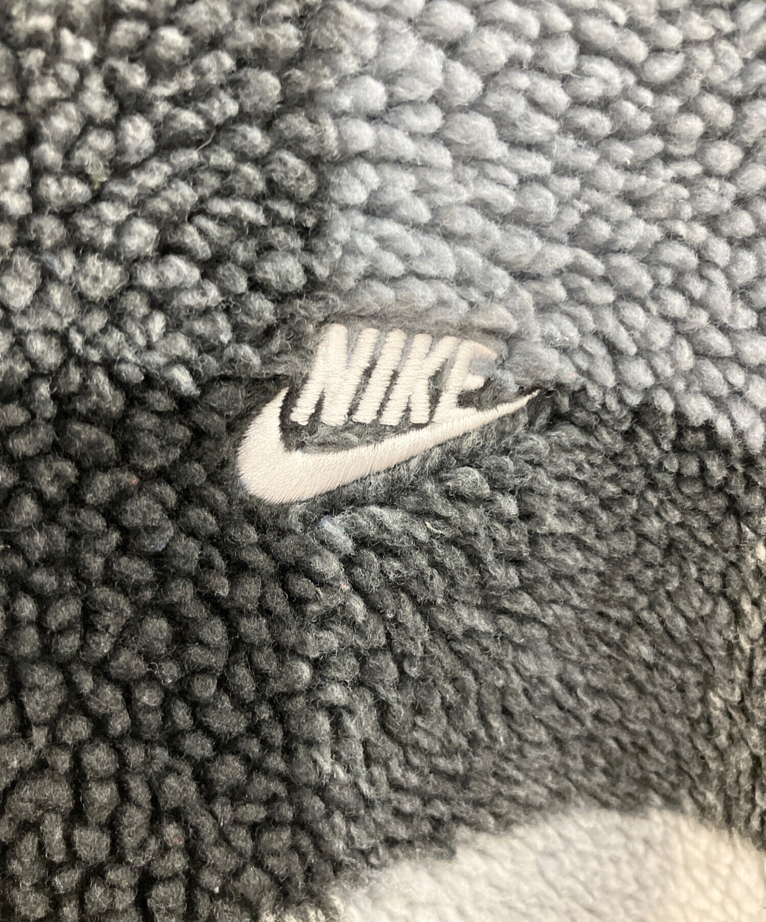 中古・古着通販】NIKE (ナイキ) ボアジャケット ブラック×グレー 