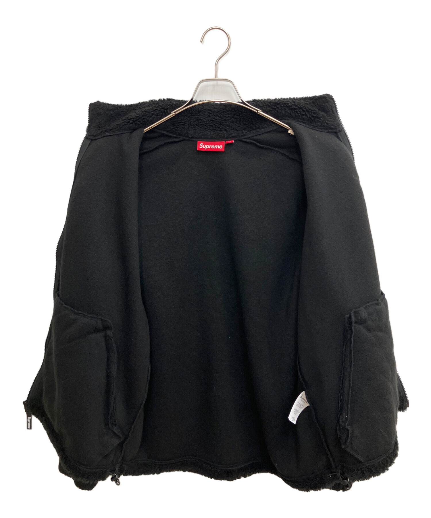 Supreme ボアライナー フードジャケット ブラック Sサイズ 黒 中古・古着通販】SUPREME (シュプリーム) ボアジャケット ブラック