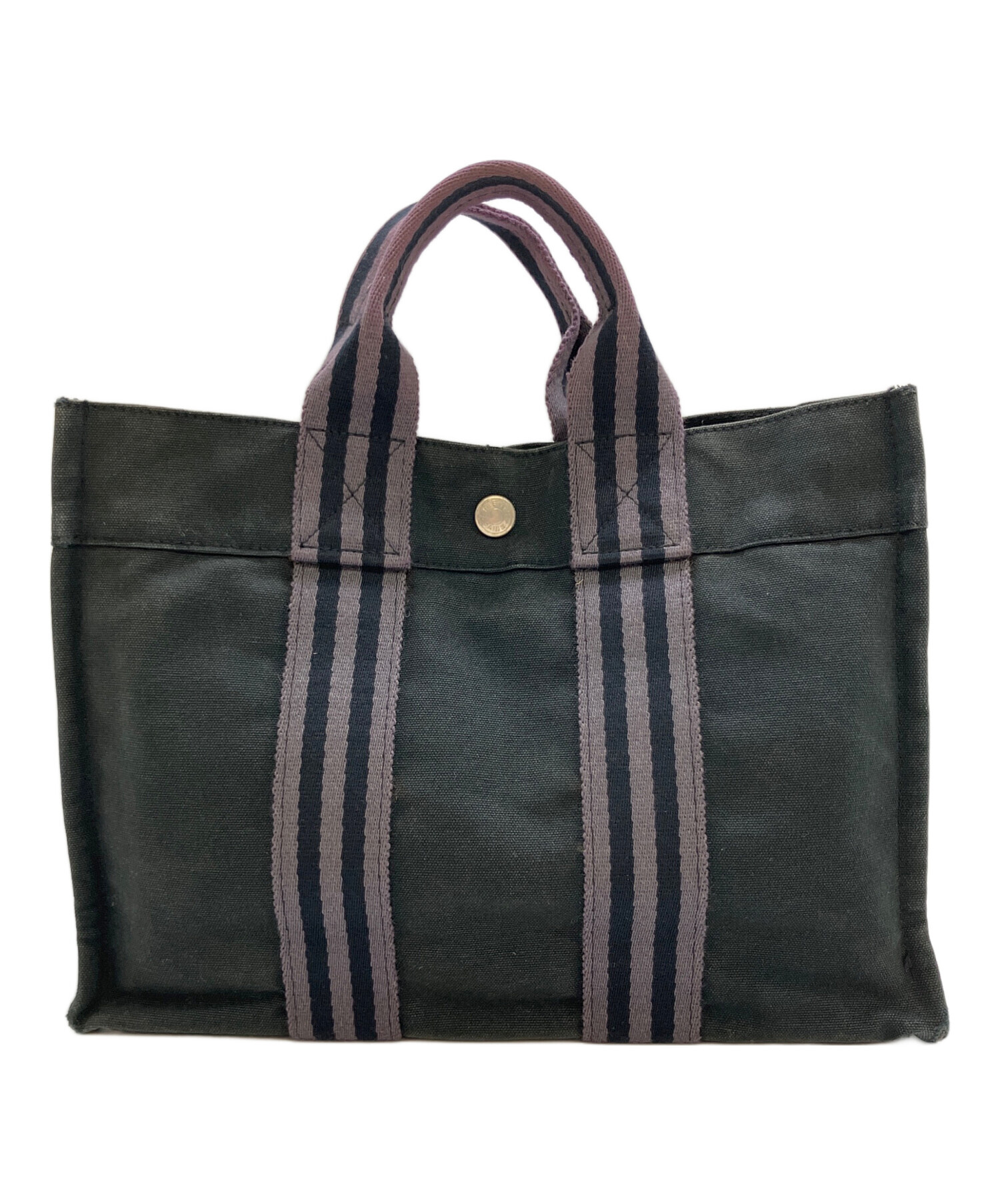 エルメス フールトゥPM トートバッグ 黒×生成り 中古・古着通販】HERMES (エルメス) フールトゥPM トートバッグ