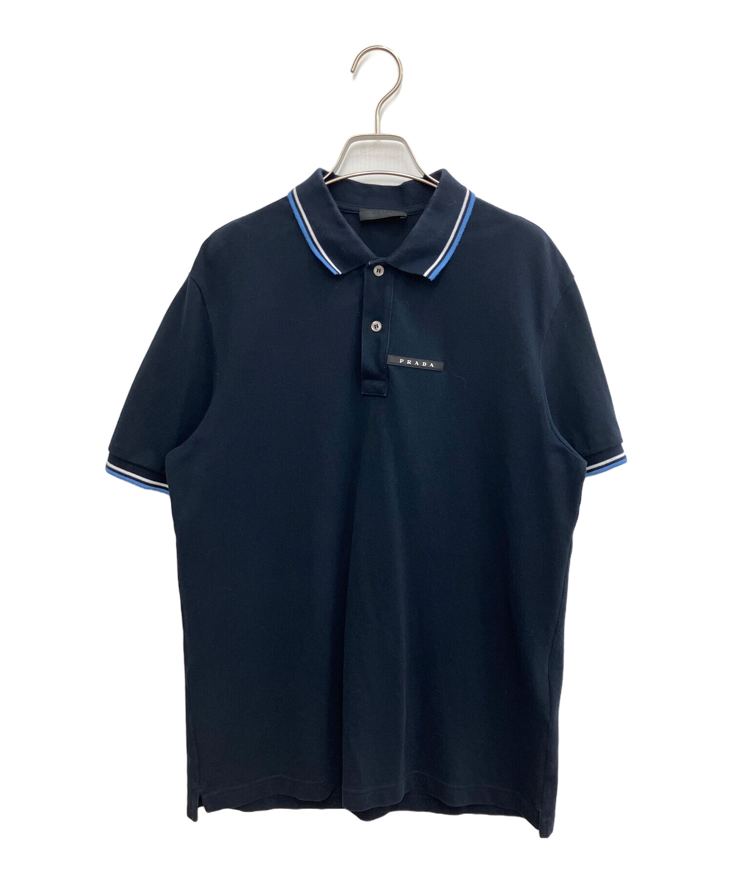 PRADA プラダ ポロシャツ ネイビー 中古・古着通販】PRADA (プラダ) ポロシャツ ネイビー サイズ:SIZE XL