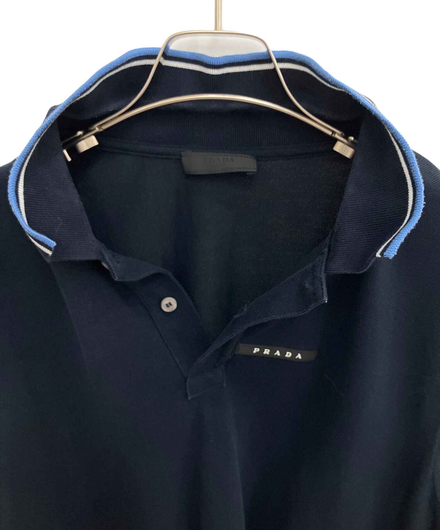 中古・古着通販】PRADA (プラダ) ポロシャツ ネイビー サイズ:SIZE XL