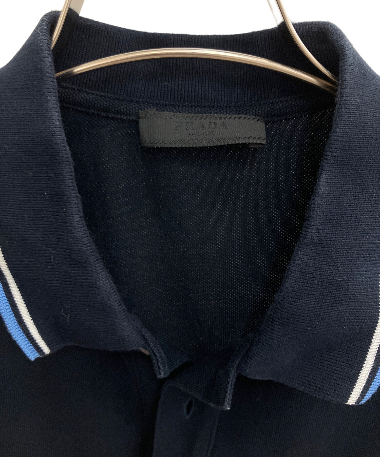 中古・古着通販】PRADA (プラダ) ポロシャツ ネイビー サイズ:SIZE XL