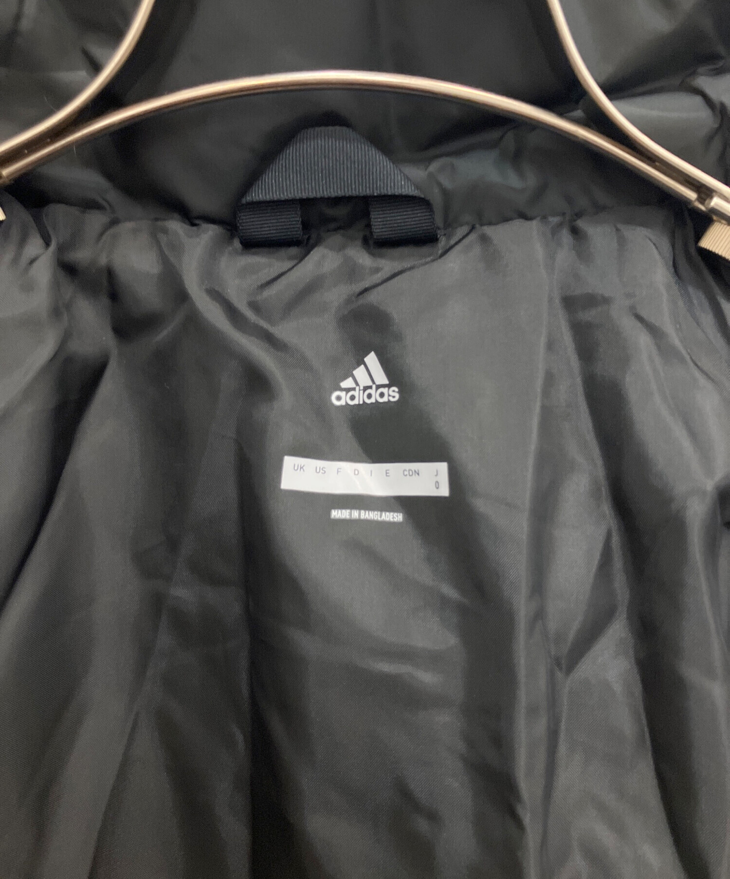 中古・古着通販】adidas (アディダス) 中綿ジャケット ブラック サイズ