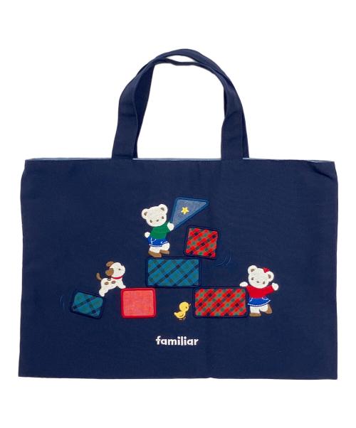 ファミリアトートバッグネイビー 中古・古着通販】familiar (ファミリア) トートバッグ ネイビー