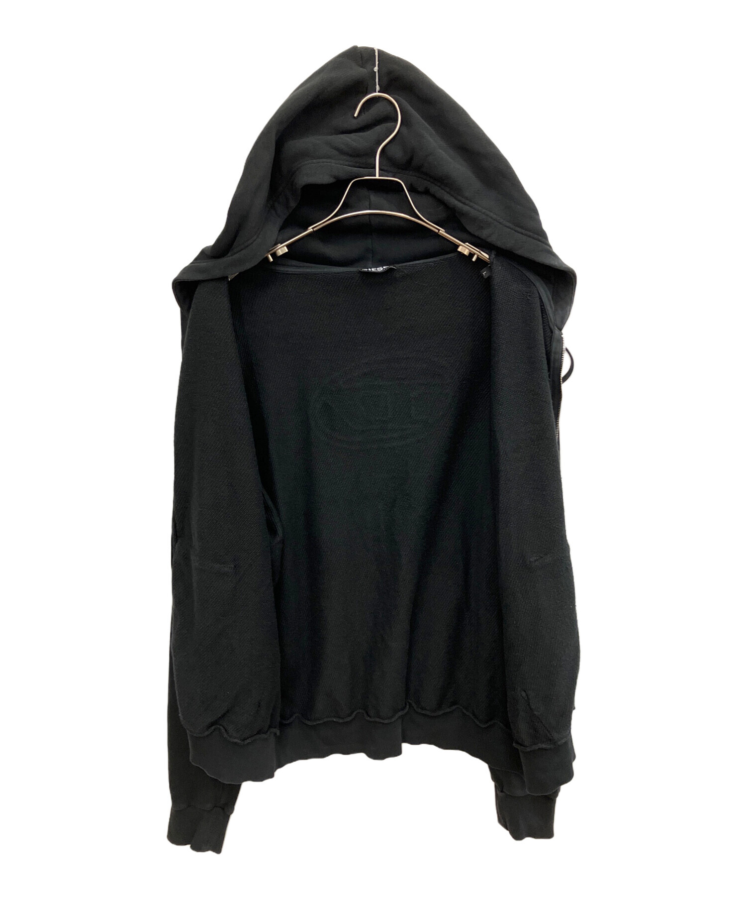 中古・古着通販】DIESEL (ディーゼル) ジップパーカー ブラック サイズ