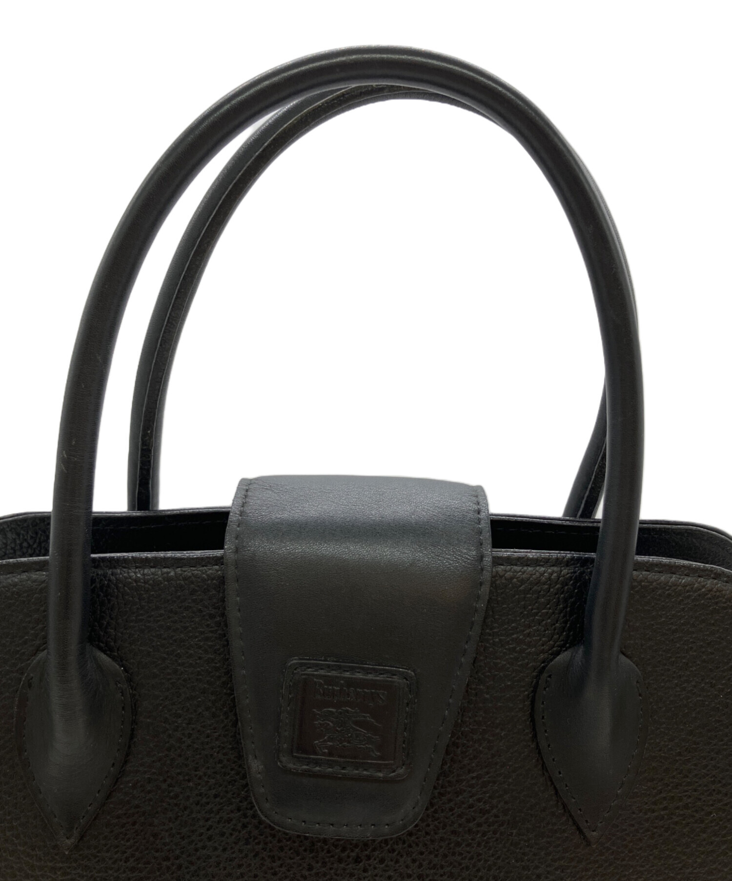 Burberry バーバリー ハンドバッグ ブラック 黒 スクエア型 中古・古着通販】BURBERRY (バーバリー) ハンドバッグ ブラック