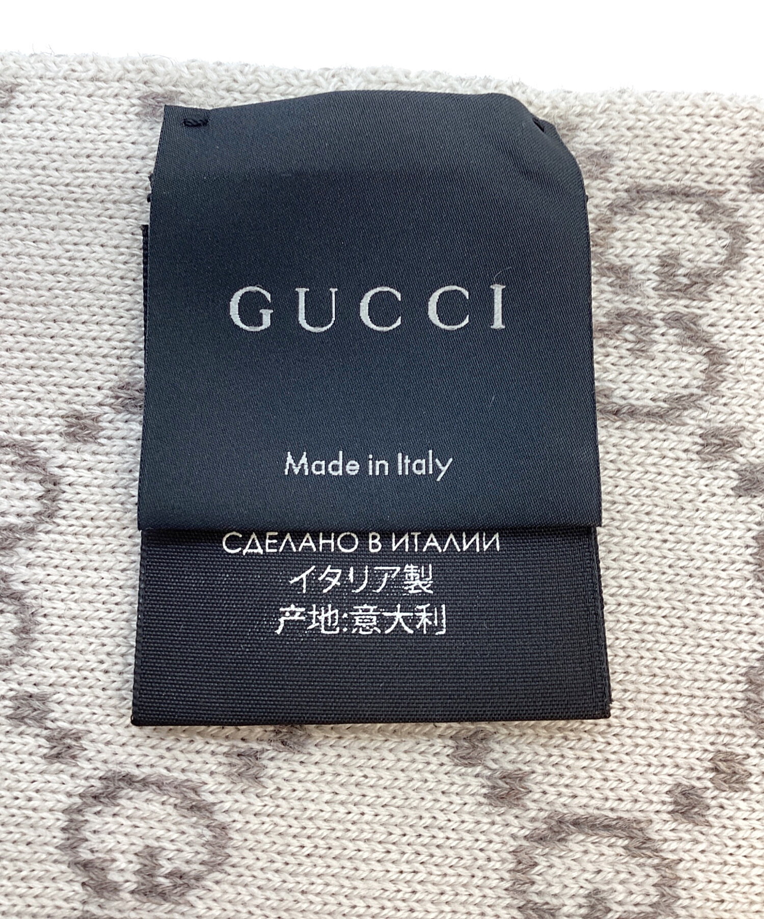 GUCCI グッチ　ベージュ フリンジマフラー 中古・古着通販】GUCCI (グッチ) GG マフラー ベージュ｜ブランド