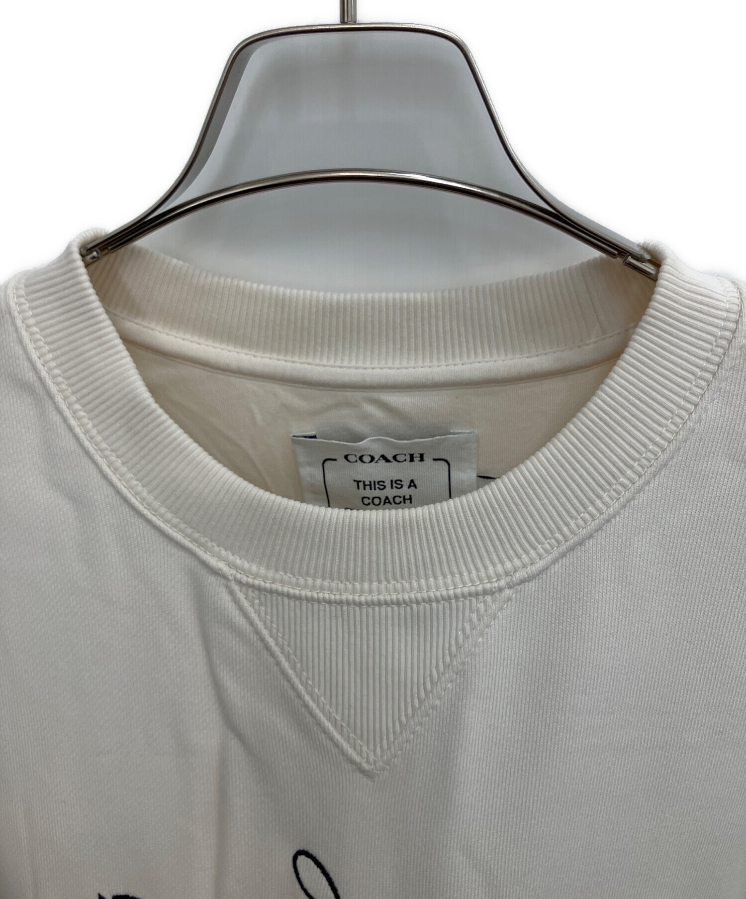 中古・古着通販】COACH (コーチ) スウェット ホワイト サイズ:SIZE M 中古・古着通販】COACH (コーチ) スウェット ホワイト サイズ:SIZE M