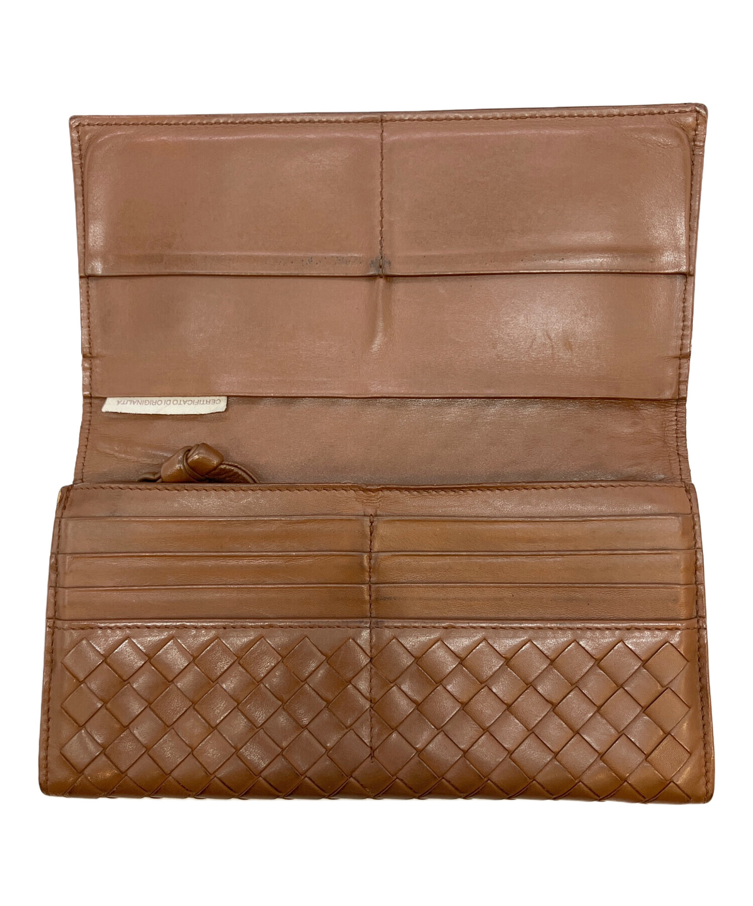 ボッテガヴェネタ イントレチャート 財布 長財布 （ブラウン） 中古・古着通販】BOTTEGA VENETA (ボッテガベネタ) イントレチャート