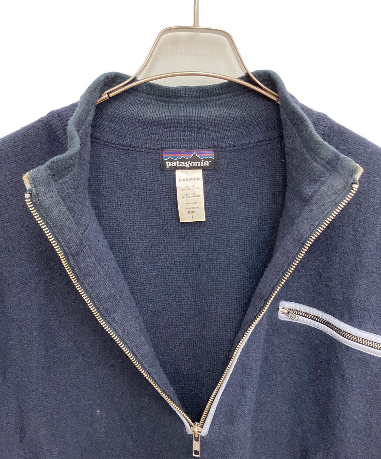 Patagonia ハーフジップ ニットセーター ネイビー L 中古・古着通販】Patagonia (パタゴニア) ハーフジップスウェット
