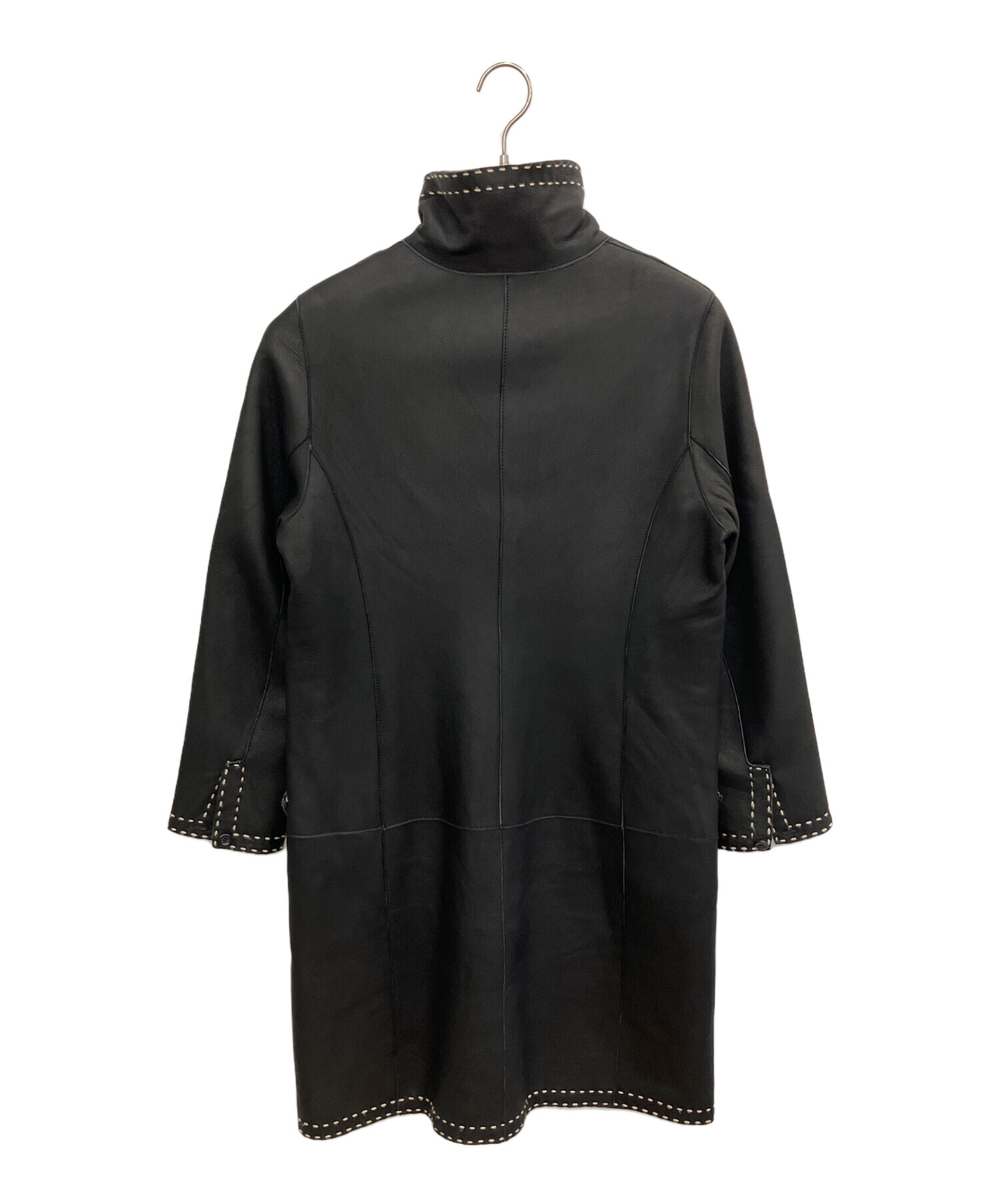 BALMAIN♡サイズ13♡羊革♡コート♡送料込 中古・古着通販】BALMAIN (バルマン) レザーコート ブラック サイズ