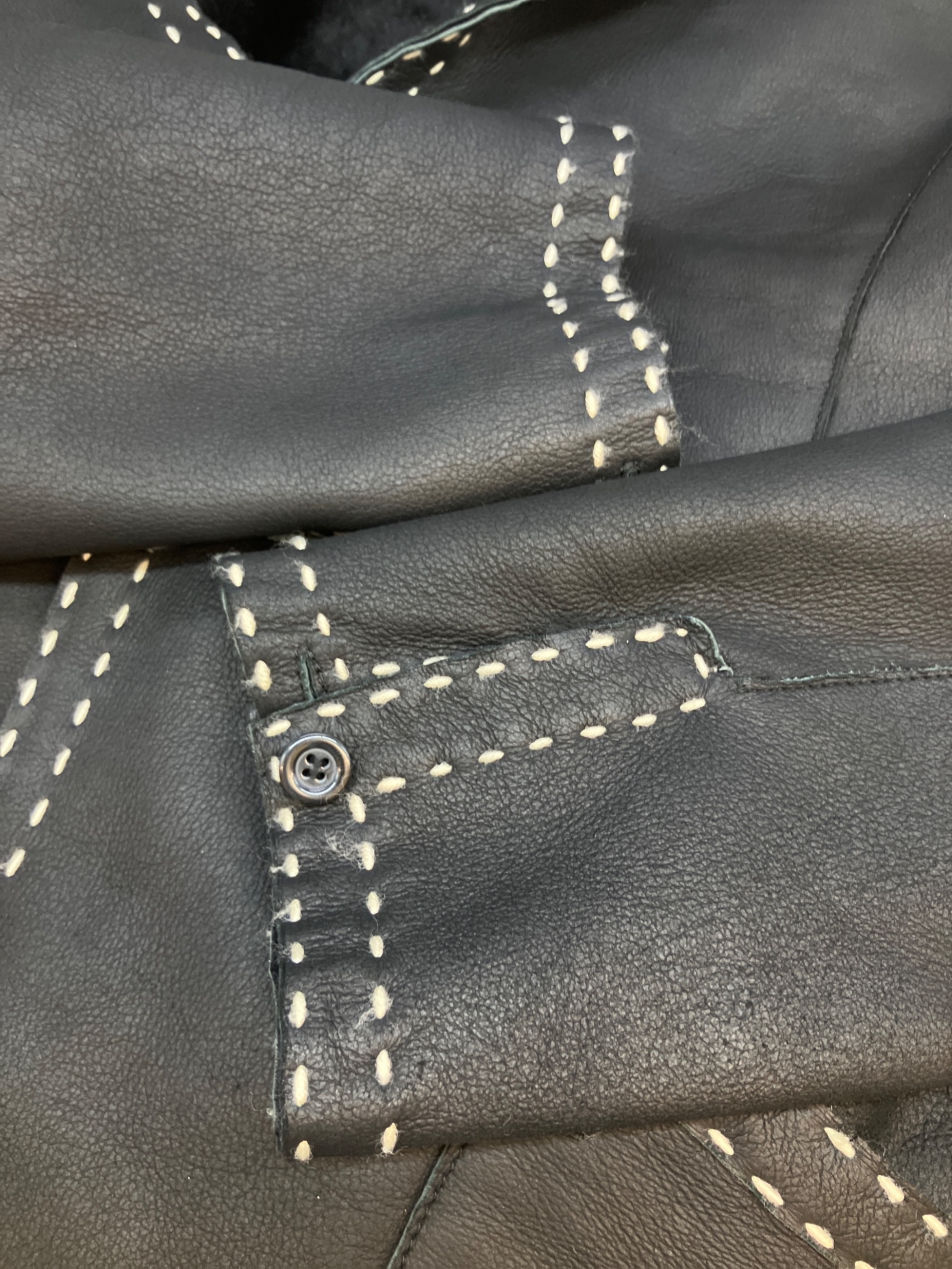 中古・古着通販】BALMAIN (バルマン) レザーコート ブラック サイズ