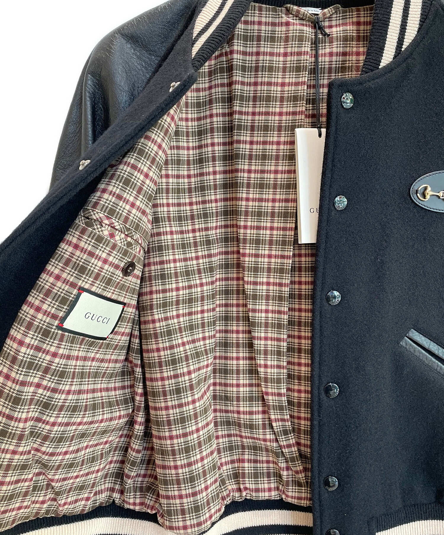 中古・古着通販】GUCCI (グッチ) フェルトレザーボンバージャケット
