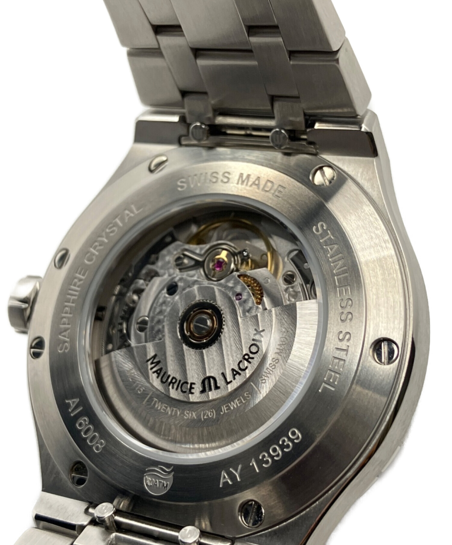 Maurice Lacroix モーリス・ラクロア42mm自動巻き時計 グレー モーリス・ラクロア】表情の移り変わりが楽しめるグレー文字盤の