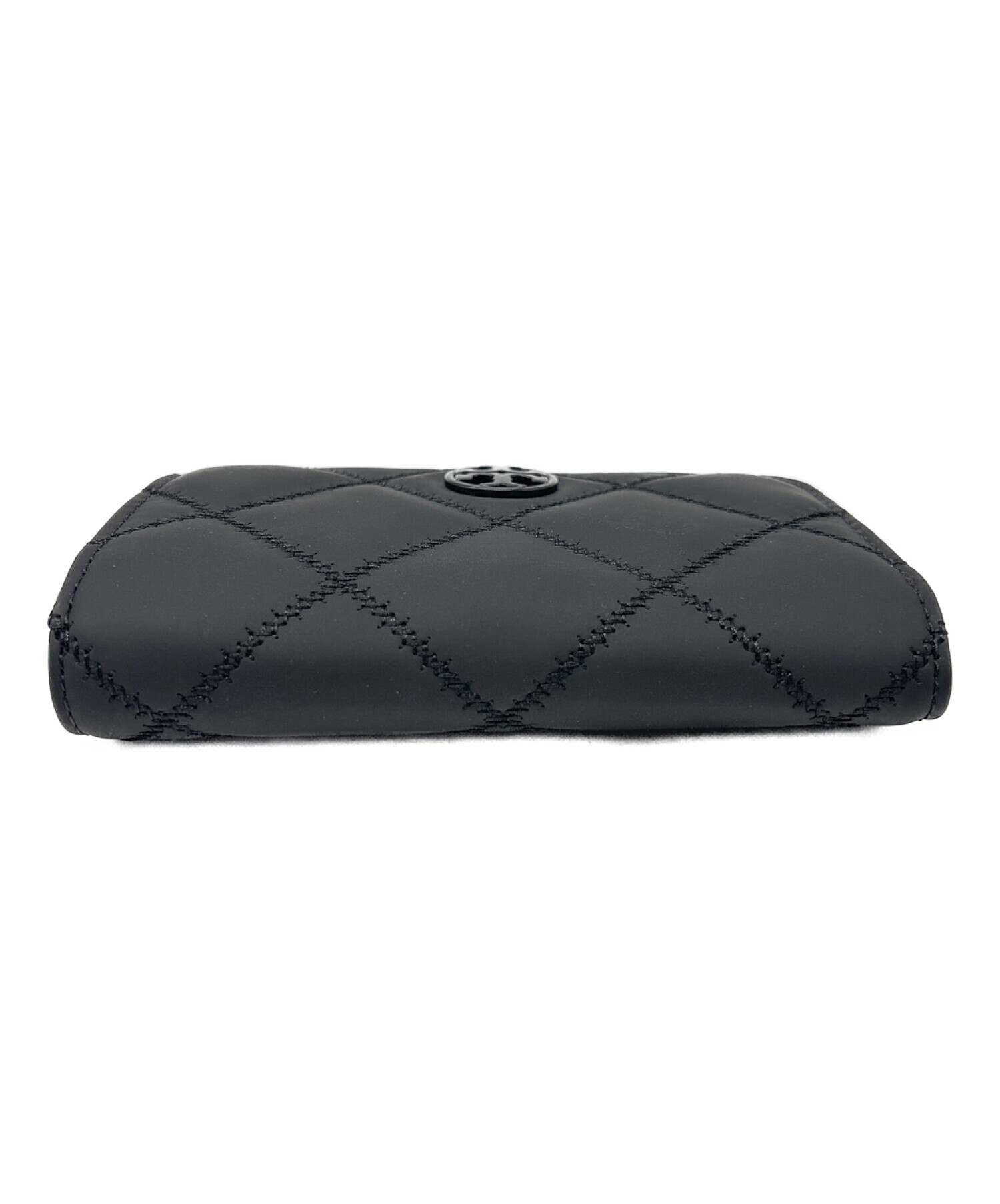 【未使用品】トリーバーチ＊キルティング 三つ折りレザーブラック 中古・古着通販】TORY BURCH (トリーバーチ) キルティング