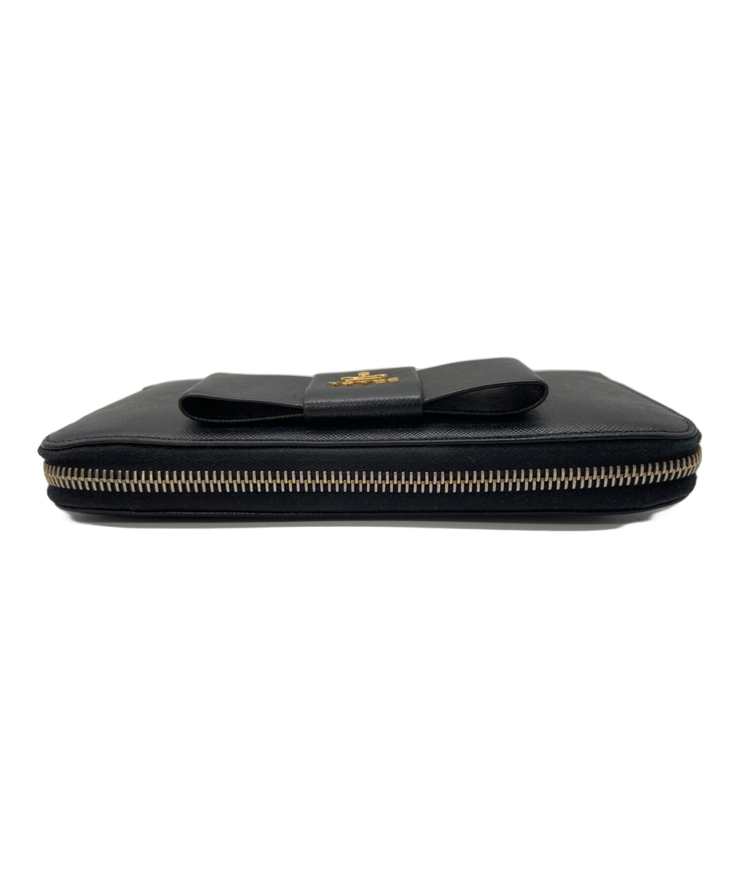中古・古着通販】PRADA (プラダ) リボンラウンドファスナー長財布