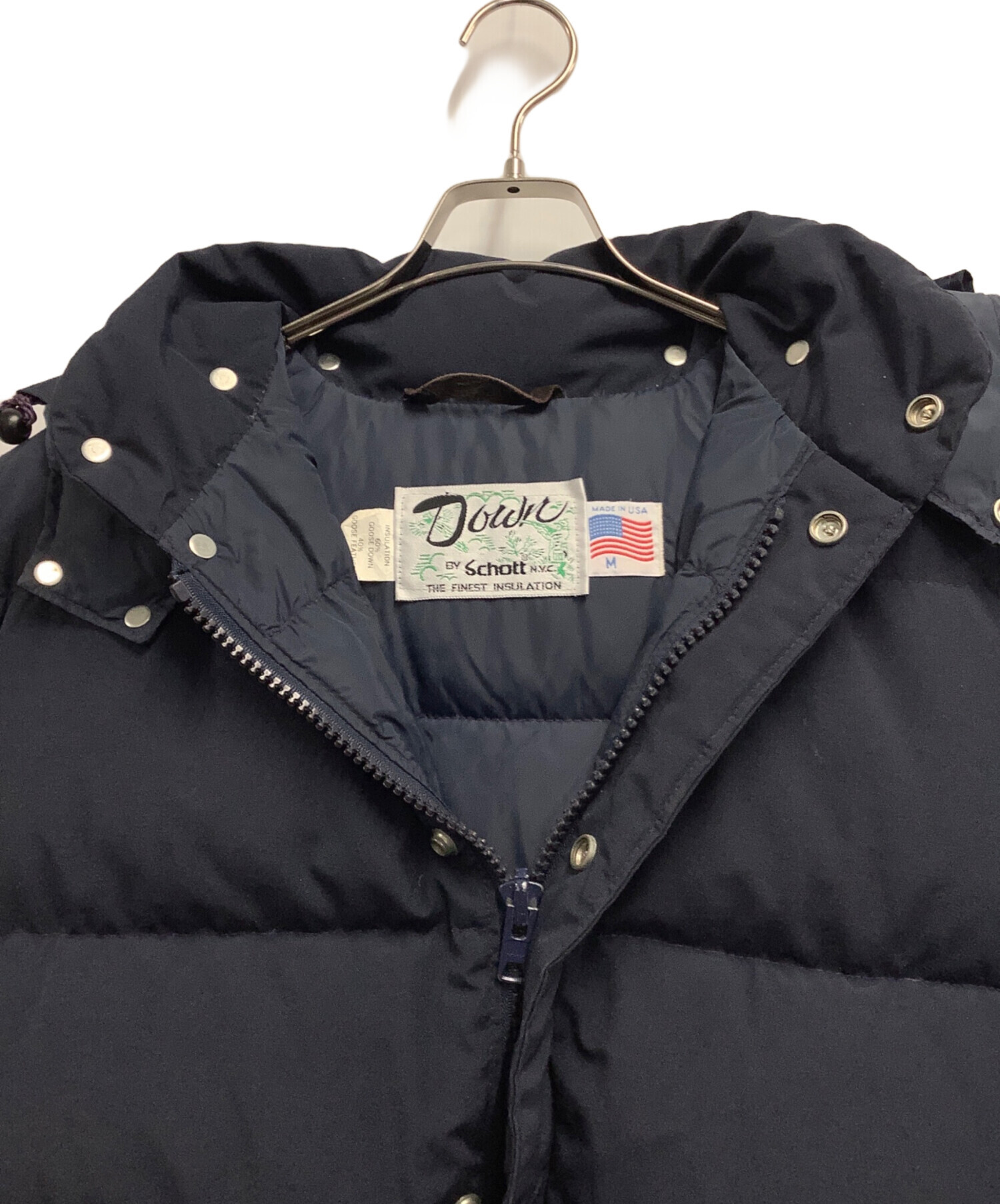 中古・古着通販】Schott (ショット) ダウンジャケット ネイビー サイズ