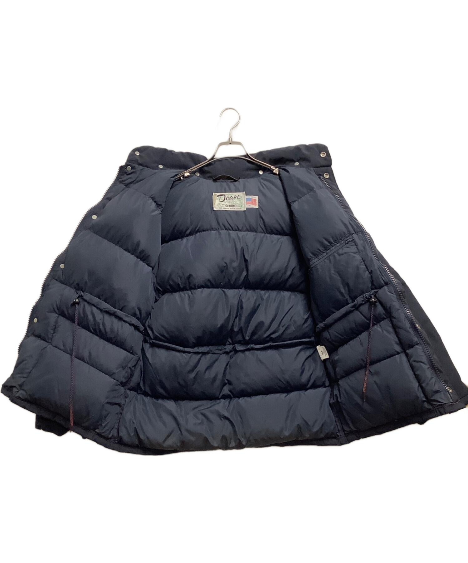 中古・古着通販】Schott (ショット) ダウンジャケット ネイビー サイズ