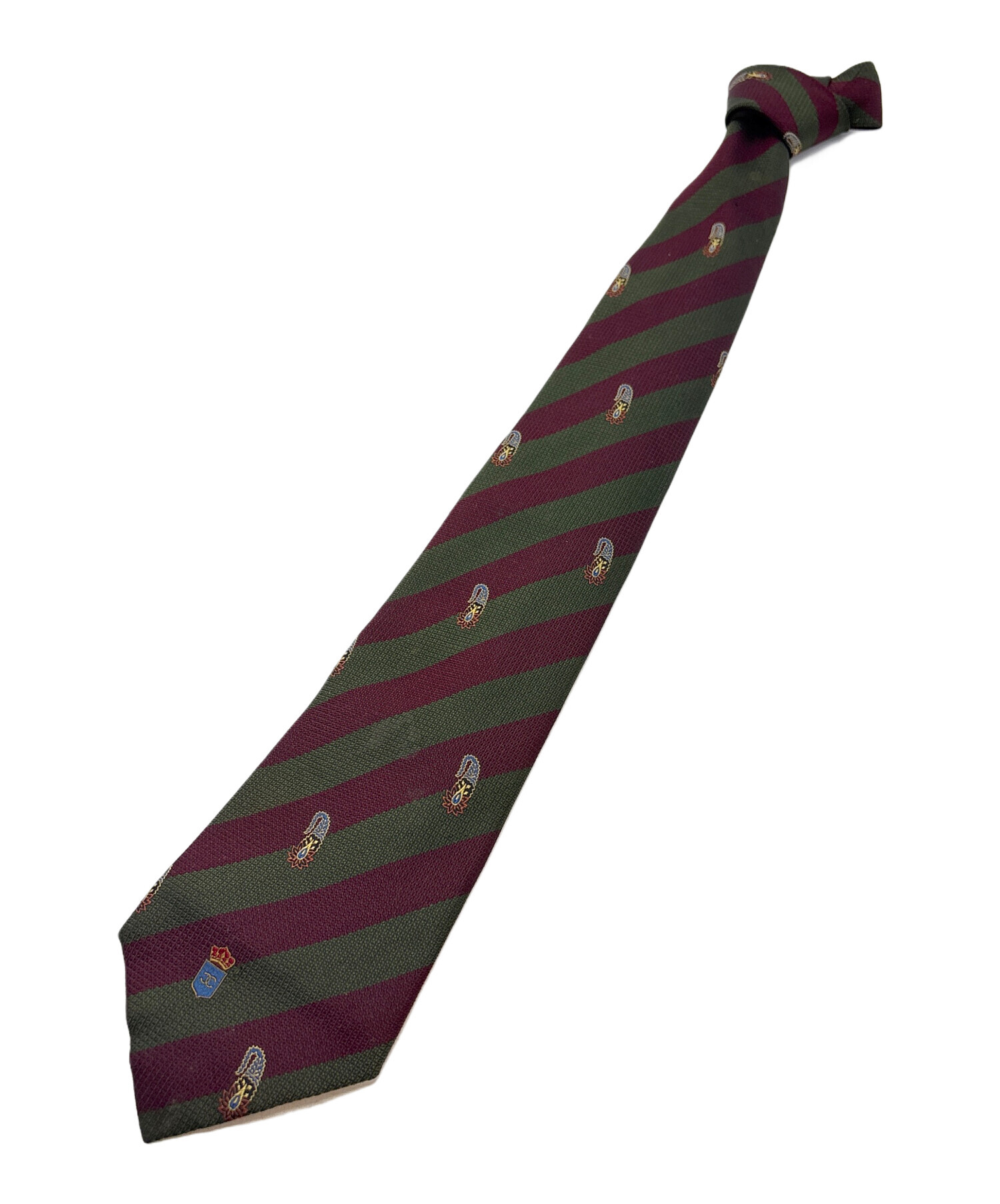 中古・古着通販】CHANEL (シャネル) ネクタイ グリーン×ボルドー