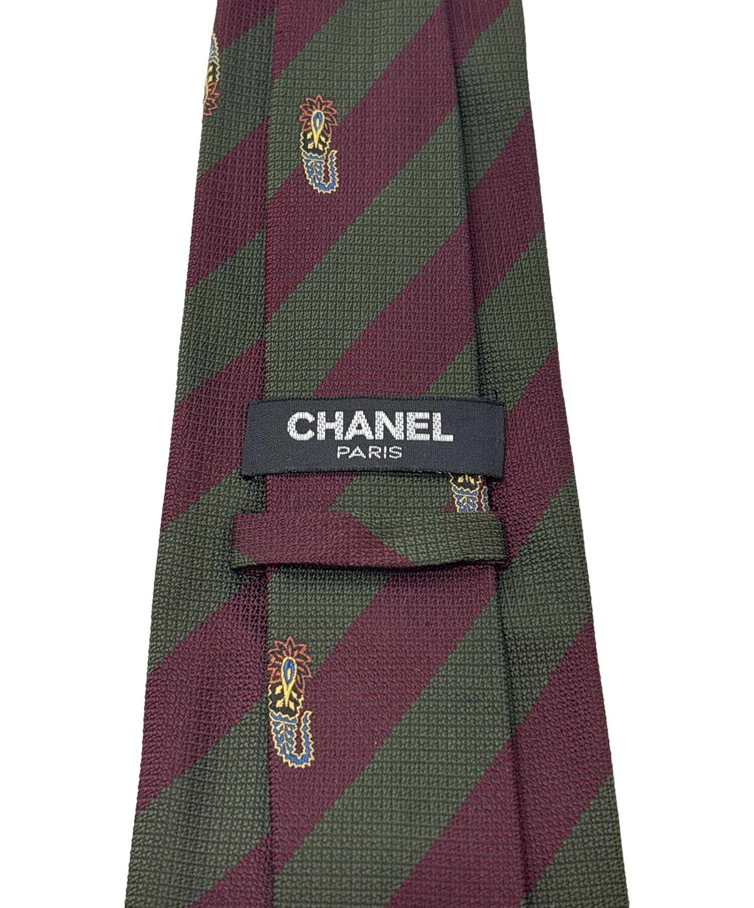 中古・古着通販】CHANEL (シャネル) ネクタイ グリーン×ボルドー