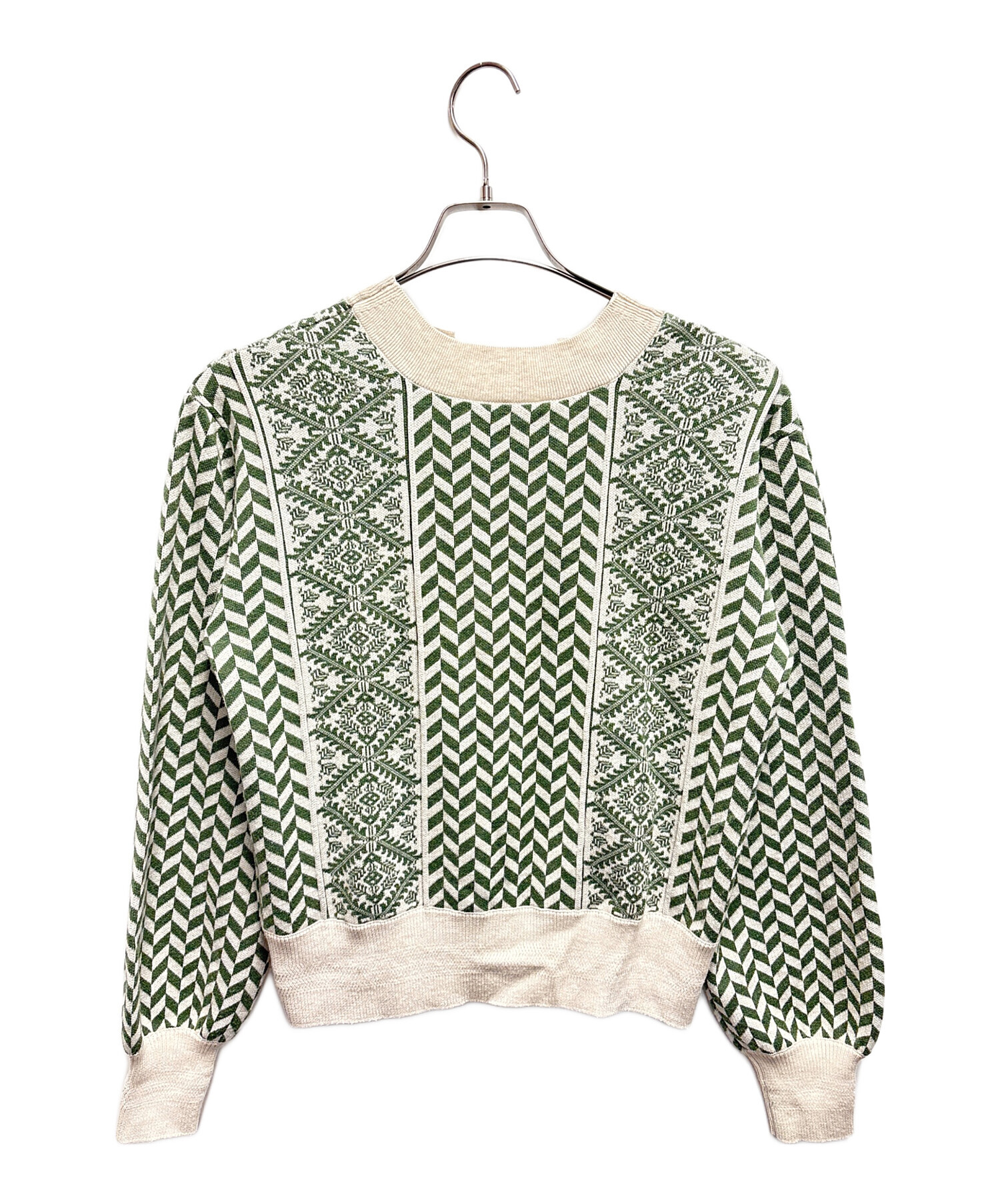 中古・古着通販】Ameri (アメリ) UND HERRINGBONJACQUARD KNIT