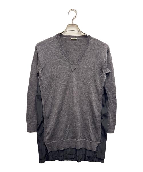 中古・古着通販】MIU MIU (ミュウミュウ) 薄手ニット グレー サイズ:42