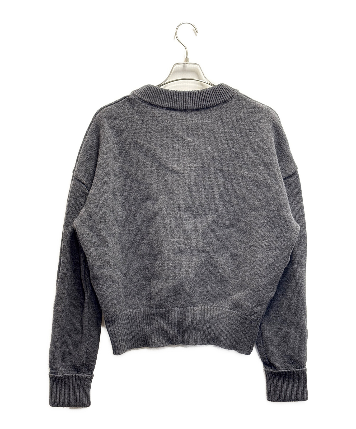 中古・古着通販】ami (アミ) ニットカーディガン グレー サイズ:L