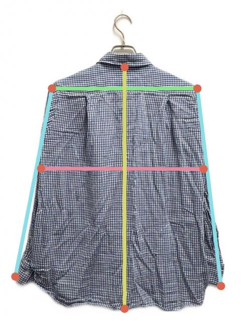 中古・古着通販】BLAMINK (ブラミンク) 長袖ブラウス ホワイト×ブルー