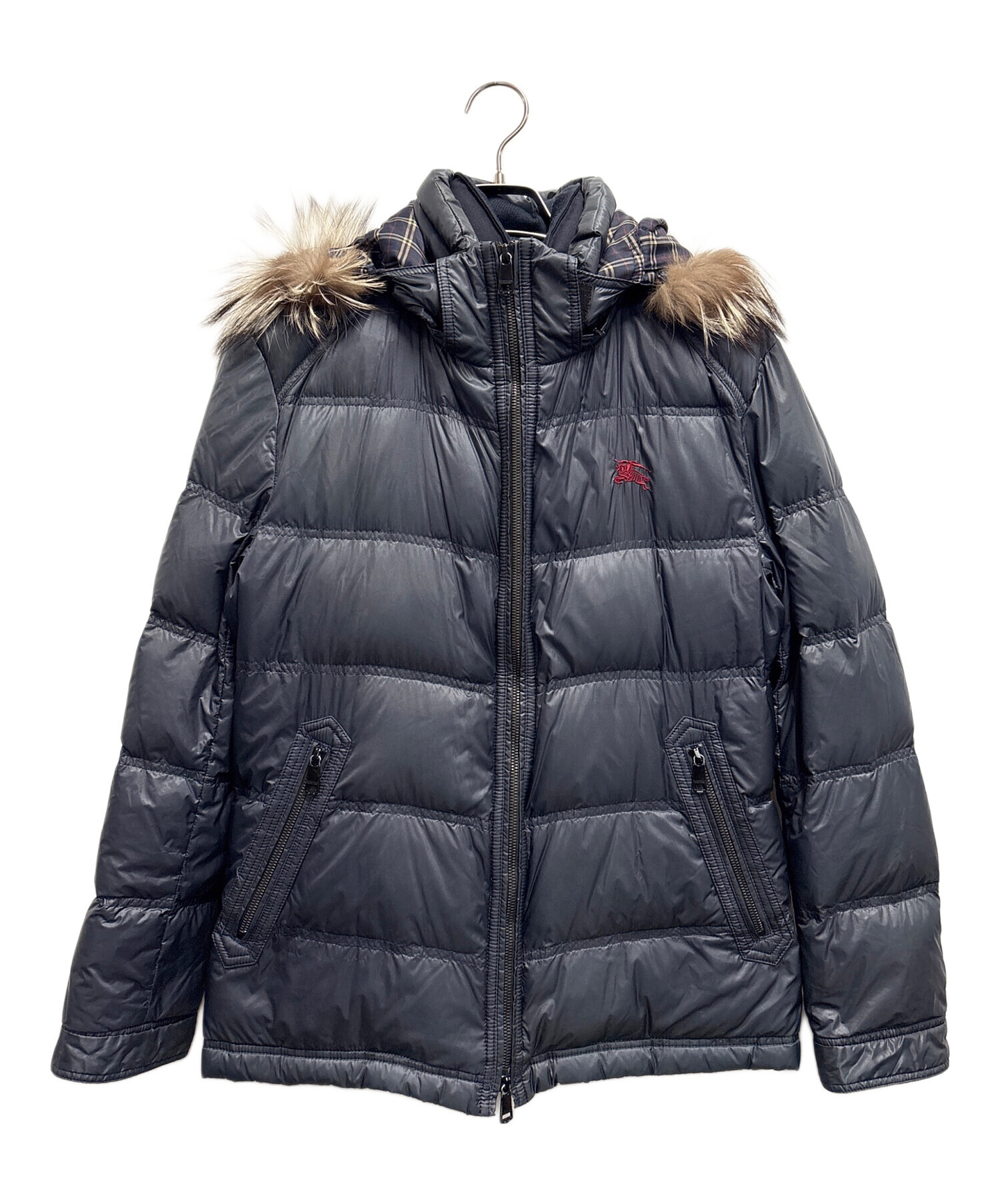 BurberryBLUELABEL ブラックダウンジャケット Burberry Blue Label Down Jacket Nova Check Black Size 38 fashion