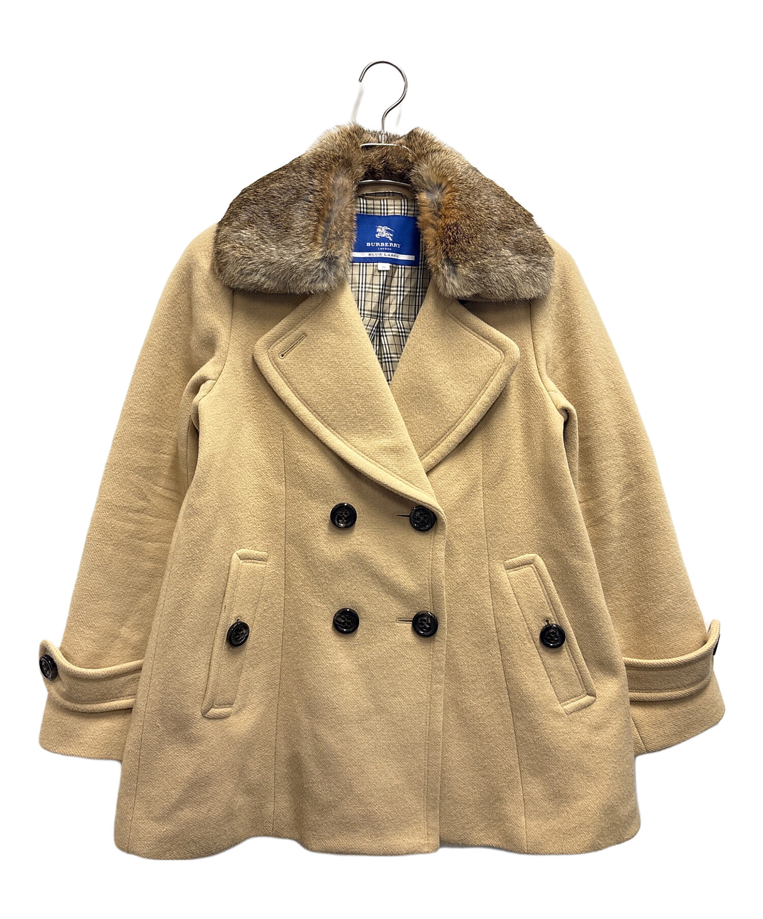 Burberry アンゴラ　コート 中古・古着通販】BURBERRY (バーバリー) アンゴラ混ダブルコート