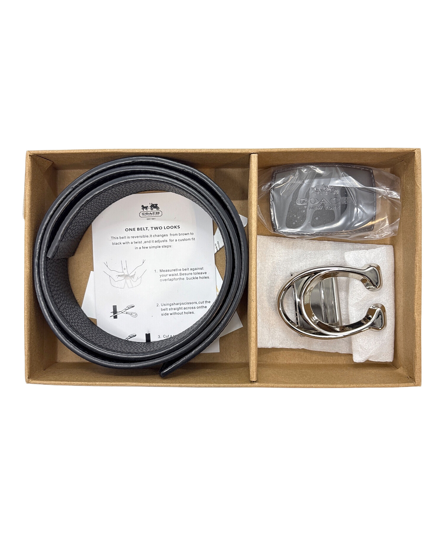 中古・古着通販】COACH (コーチ) レザーベルト ブラック｜ブランド