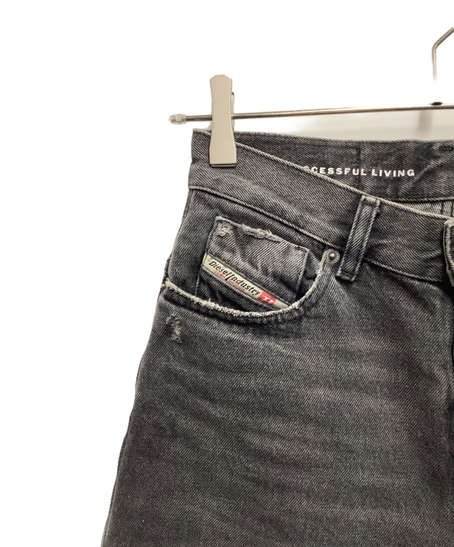 中古・古着通販】DIESEL (ディーゼル) ワイドデニムパンツ グレー