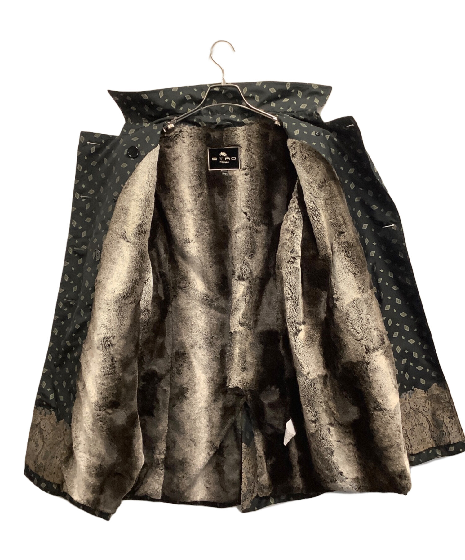 中古・古着通販】ETRO (エトロ) 裏ボアコート ブラック サイズ:サイズ