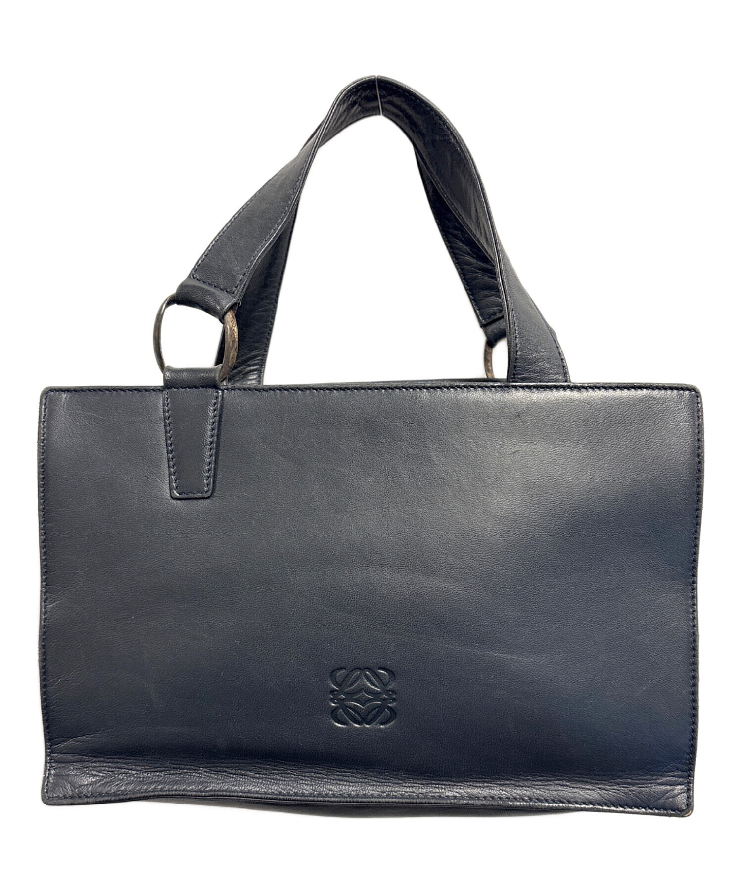 中古・古着通販】LOEWE (ロエベ) レザーハンドバッグ ブラック