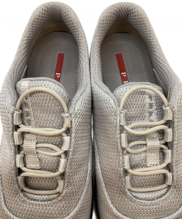 中古・古着通販】PRADA (プラダ) メッシュスニーカー グレー サイズ:37