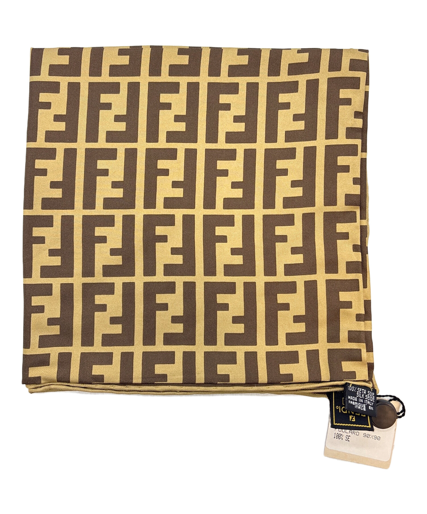 中古・古着通販】FENDI (フェンディ) シルクスカーフ ブラウン