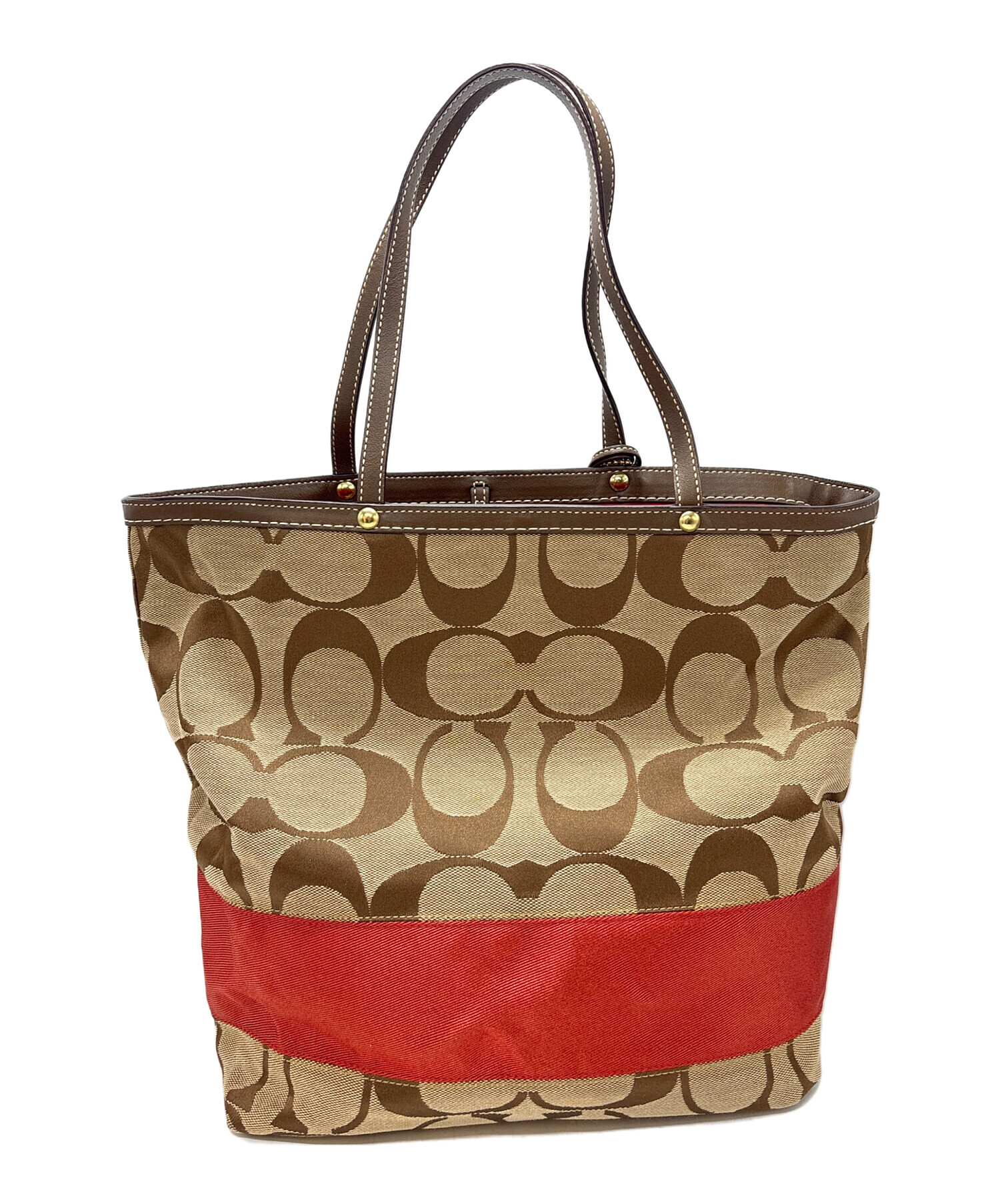 中古・古着通販】COACH (コーチ) バッグ レッド×ブラウン｜ブランド