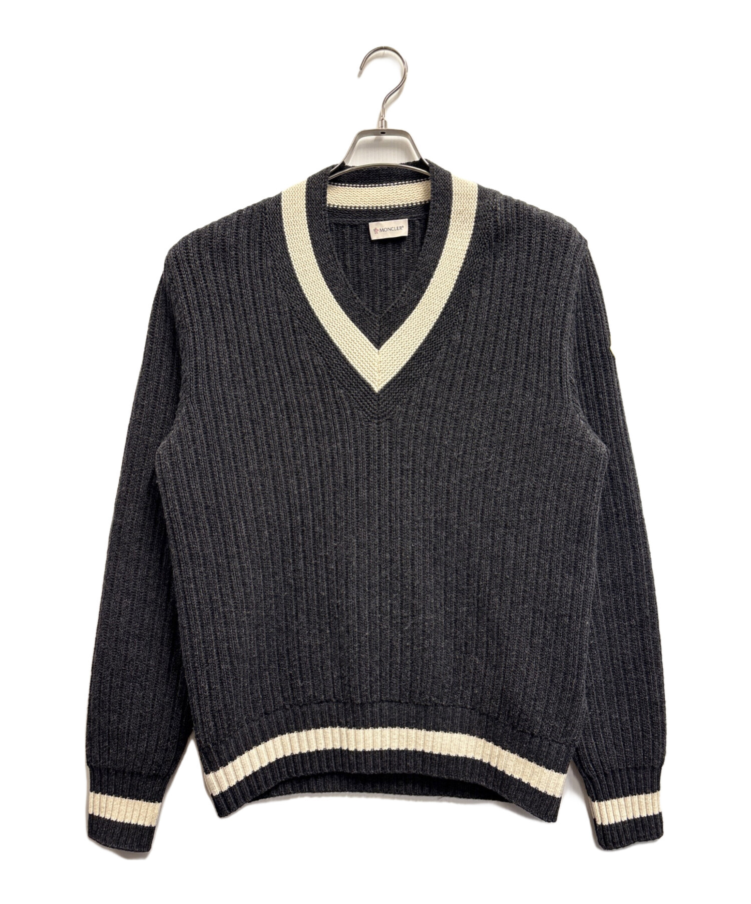 中古・古着通販】MONCLER (モンクレール) セーター グレー×ホワイト