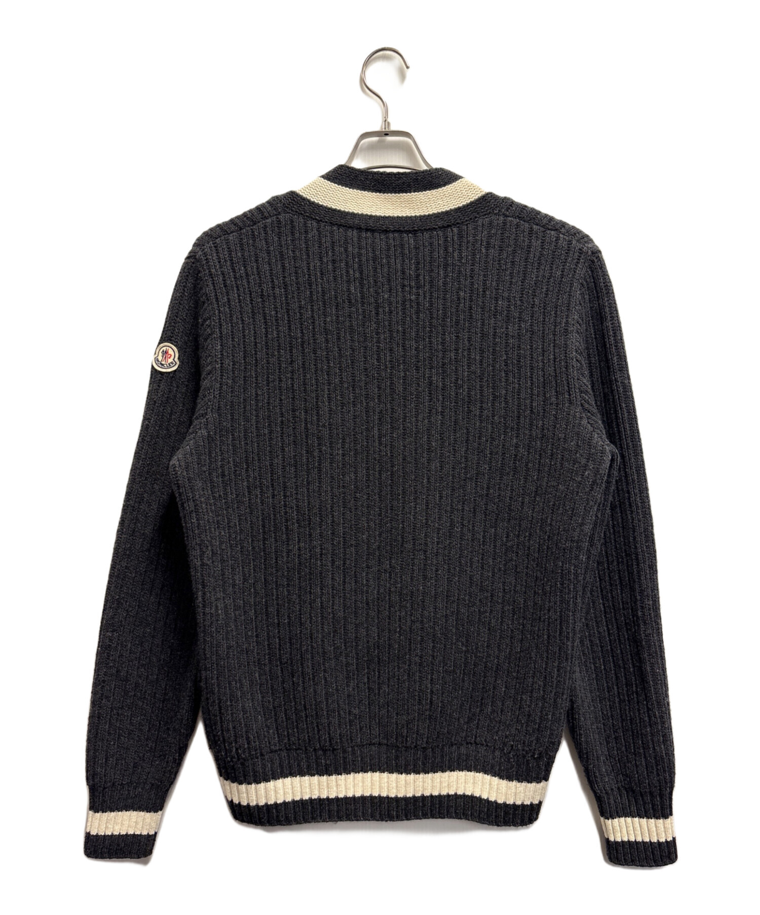 モンクレール　セーター　サイズS 中古・古着通販】MONCLER (モンクレール) セーター グレー×ホワイト