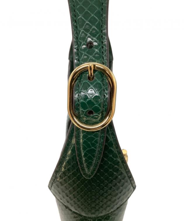GUCCI グリーン ハンドバッグ 中古・古着通販】GUCCI (グッチ) ハンドバッグ グリーン｜ブランド