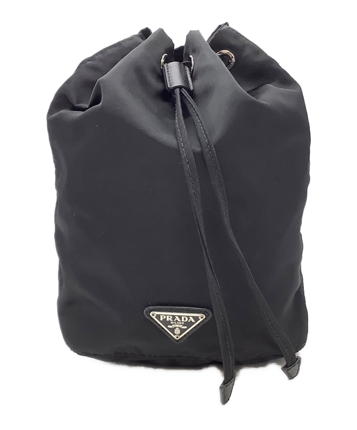 中古・古着通販】PRADA (プラダ) ナイロン巾着ポーチ ブラック