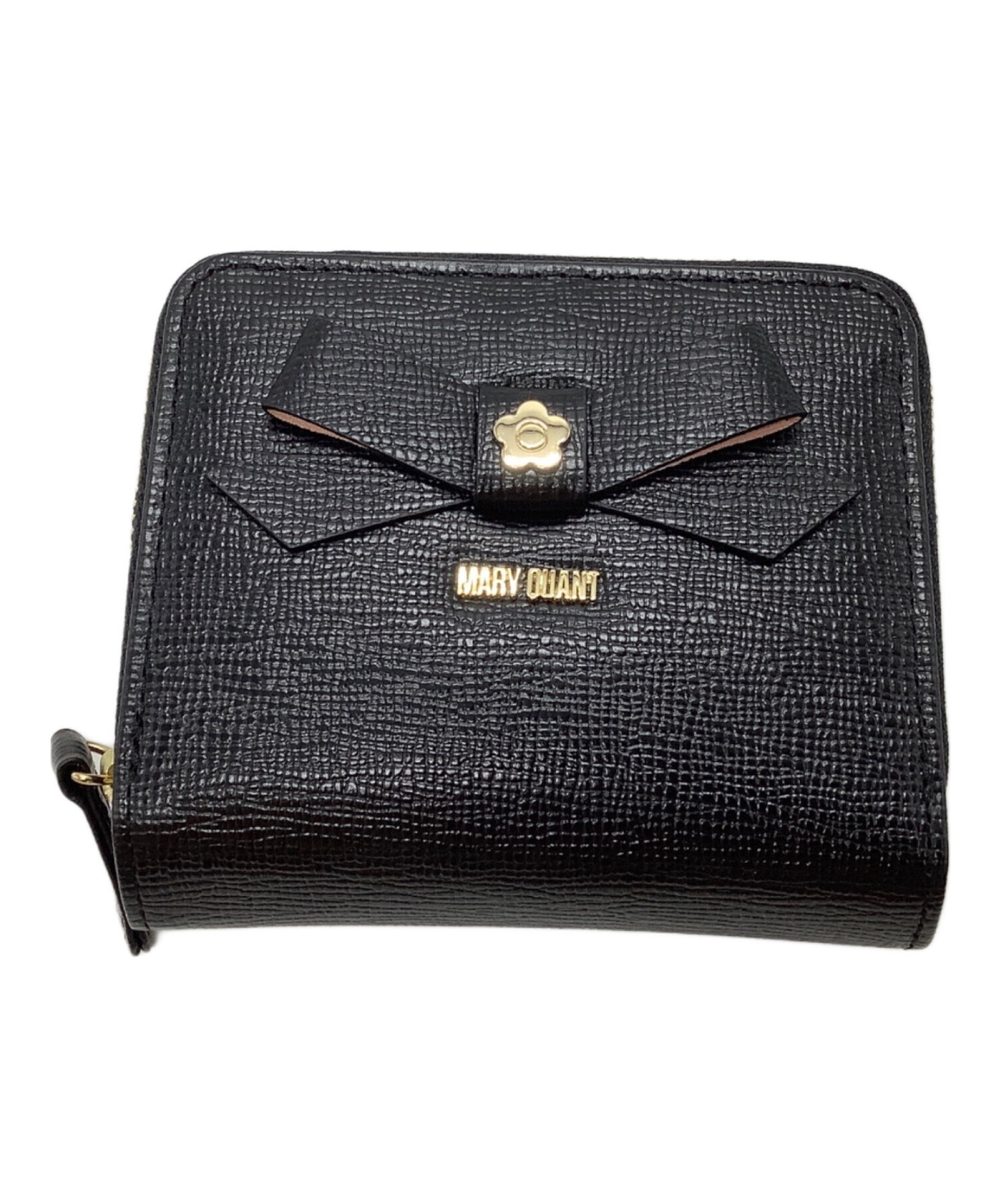 MARY QUANT 二つ折り財布 ブラック 中古・古着通販】MARY QUANT (マリークヮント) 2つ折り財布 ブラック